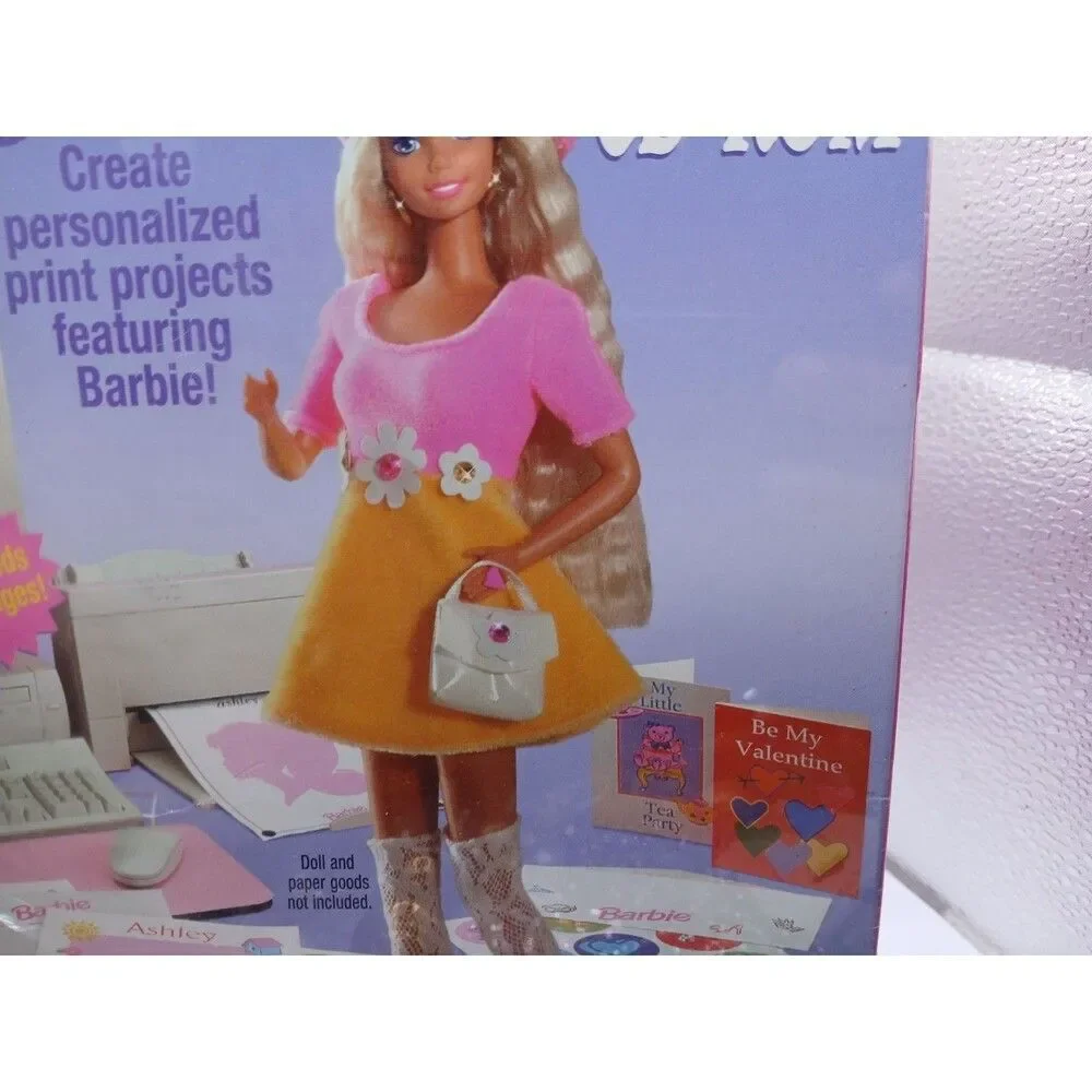 Mattel Barbie PRINT N' PLAY CD-ROM (1996) Sealed BIG Box PC Avery Computer Game